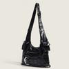Neue High-End Y2K Schwarze Texturierte Achseltasche Retro Funktionale Umhängetasche Nische Trendy Pendler Große Tasche