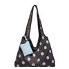 Borsa a Tracolla in Tela a Pois Reversibile Grande Capacità Design con Laccio Casual Coreana Morbida Tendenza Borsa a Spalla da Pendolare Donna