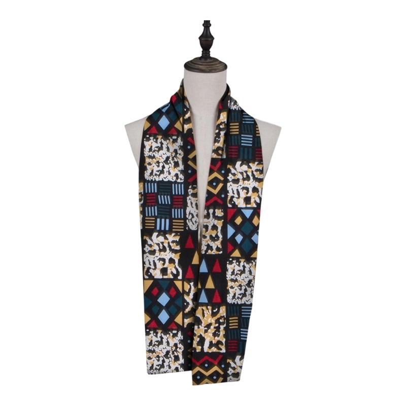 African Kente Print Scarf Stole Sash For Women Men Unisex Fashion Accessory Shawl Cotton Scarf for Black History Month