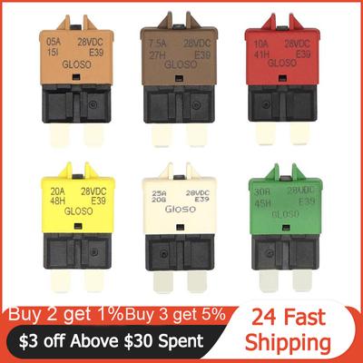 Auto Motorrad Lkw Boot Marine Auto Zubehör 5A 7,5 A 10A 20A 25A DC 28V Manuelle Reset ATC Circuit Breaker Klinge sicherung Teile