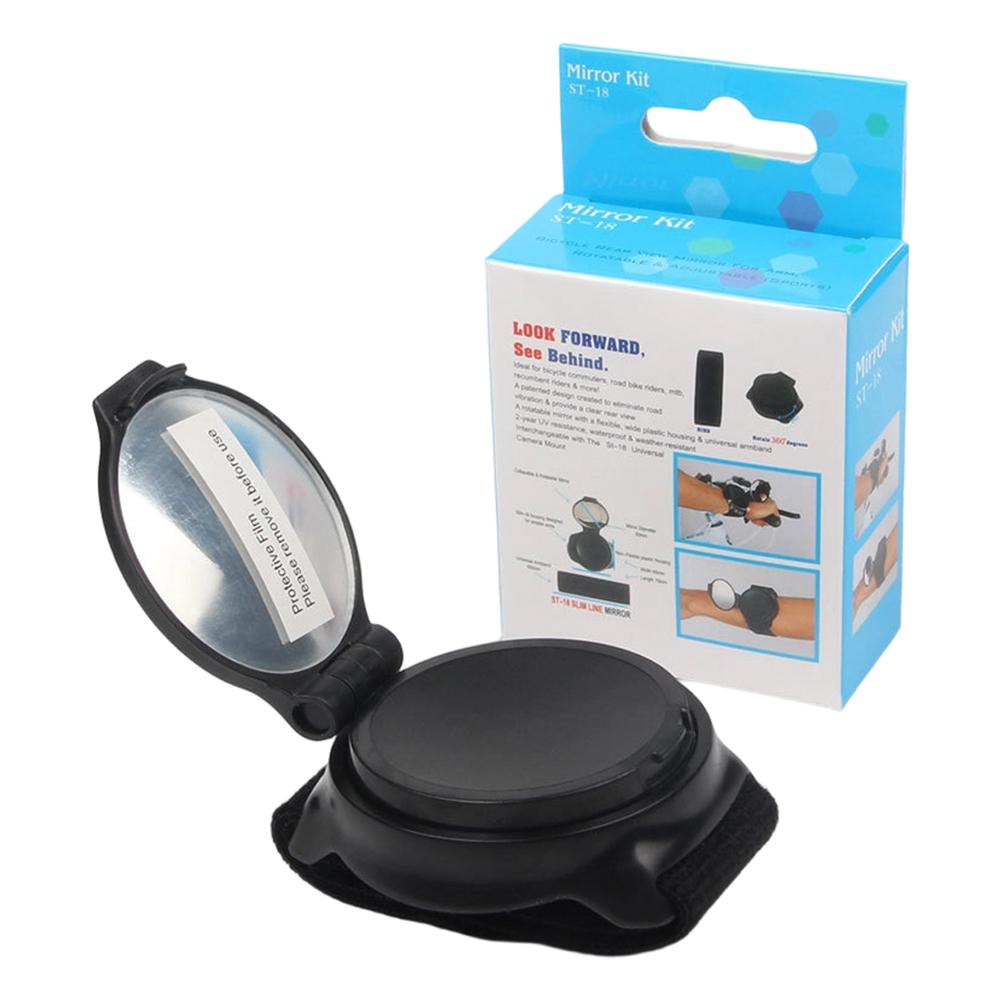 Wristband Cycling Rearview Mirror 360° Adjustable Wide Angle Wrist Strap Rear View Mirror Safe Riding Accessories