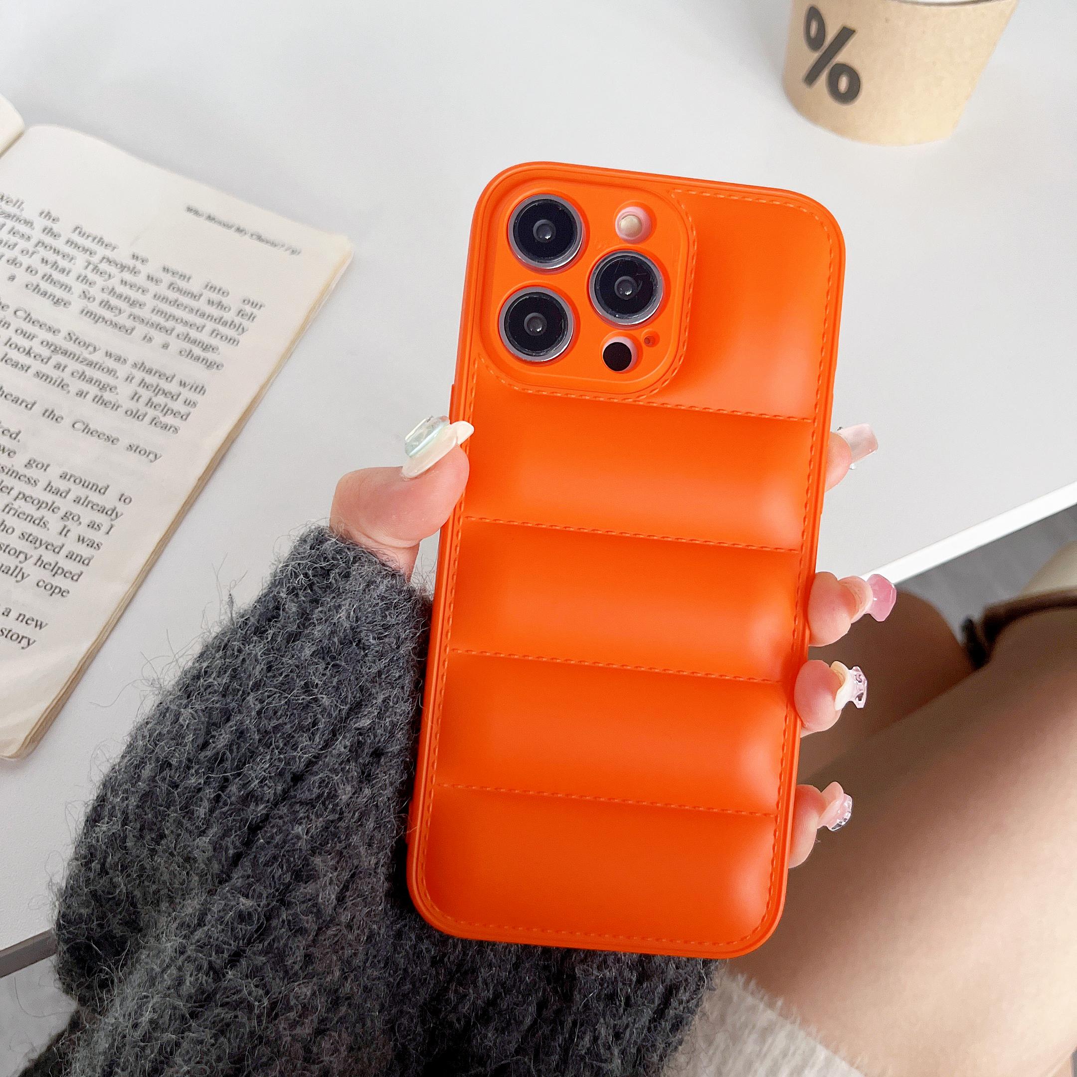 

Силиконовый чехол-пуховик для iPhone 16 15 14 13 12 11 Pro X XR XS Max Plus Защита камеры в виде пуховика Ударопрочный мягкий чехол For iPhone 13