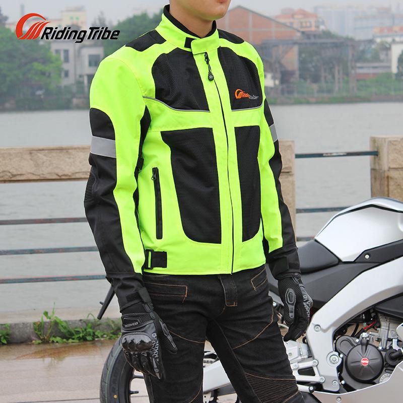 PRO-BIKER Ανδρική Αναπνεύσιμη Ολόσωμη Φόρμα Αγώνων Μοτοσυκλέτας - Φωσφοριζέ Πράσινο Ανακλαστικό Ρούχα Οδήγησης Άνοιξη/Καλοκαίρι