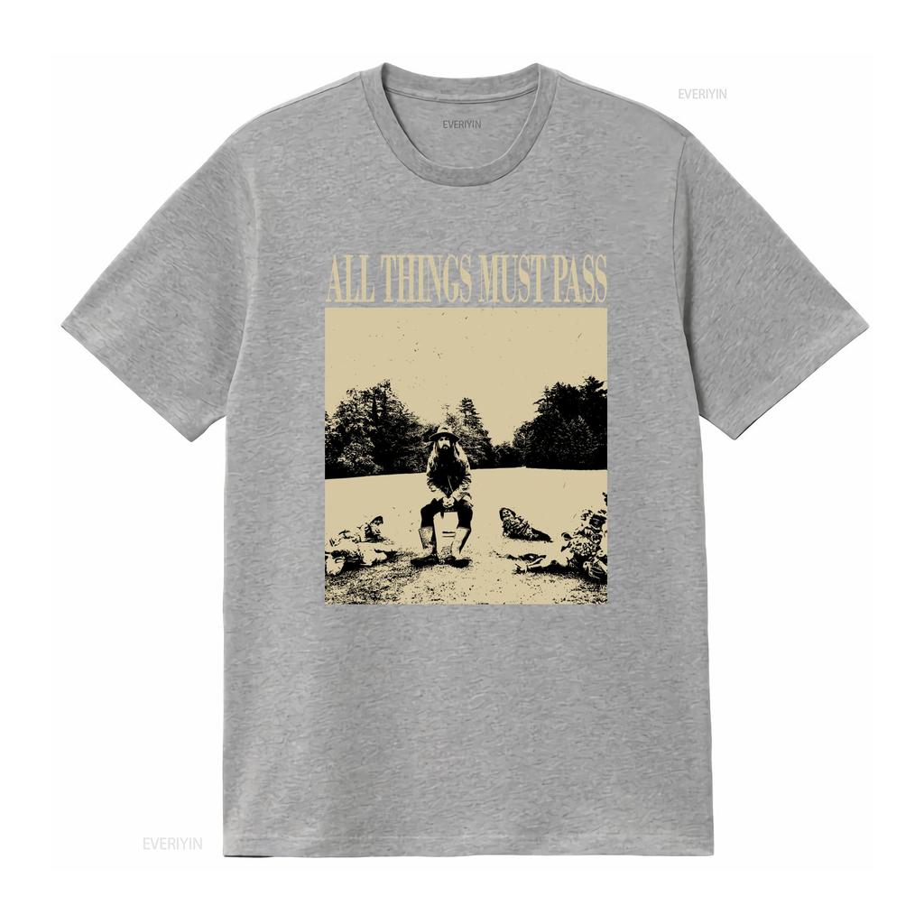 All Things Must Pass Vintage Music T Shirt Midcentury Song Minimalist Design Vintage Washed Slightly Streetwear Comfortable