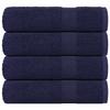 Bath Towels 4 Pcs Navy 100x150 Cm 100% Cotton