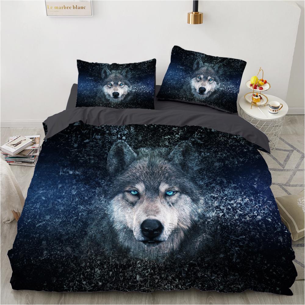 Horse Dog King Queen Bedding Set 3D Printed Animals Adult Kids Gift Duvet Cover Wildlife Quilt Cover Polyester Comforter Cover