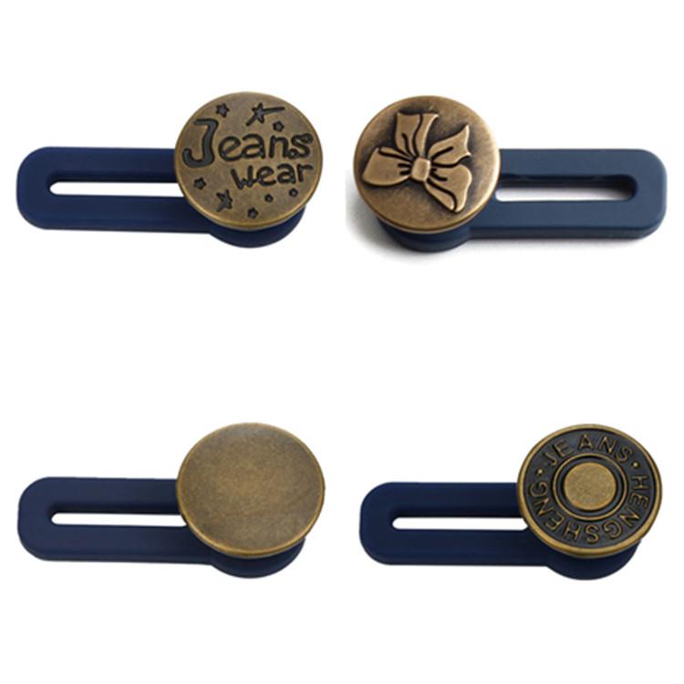 4 adet/takım 17MM Dikiş Düğmeleri Ayarlanabilir Sökme Geri Çekilebilir Kot Bel Düğmesi Metal Genişletilmiş Tokalar Pantolon Kemer Genişletici