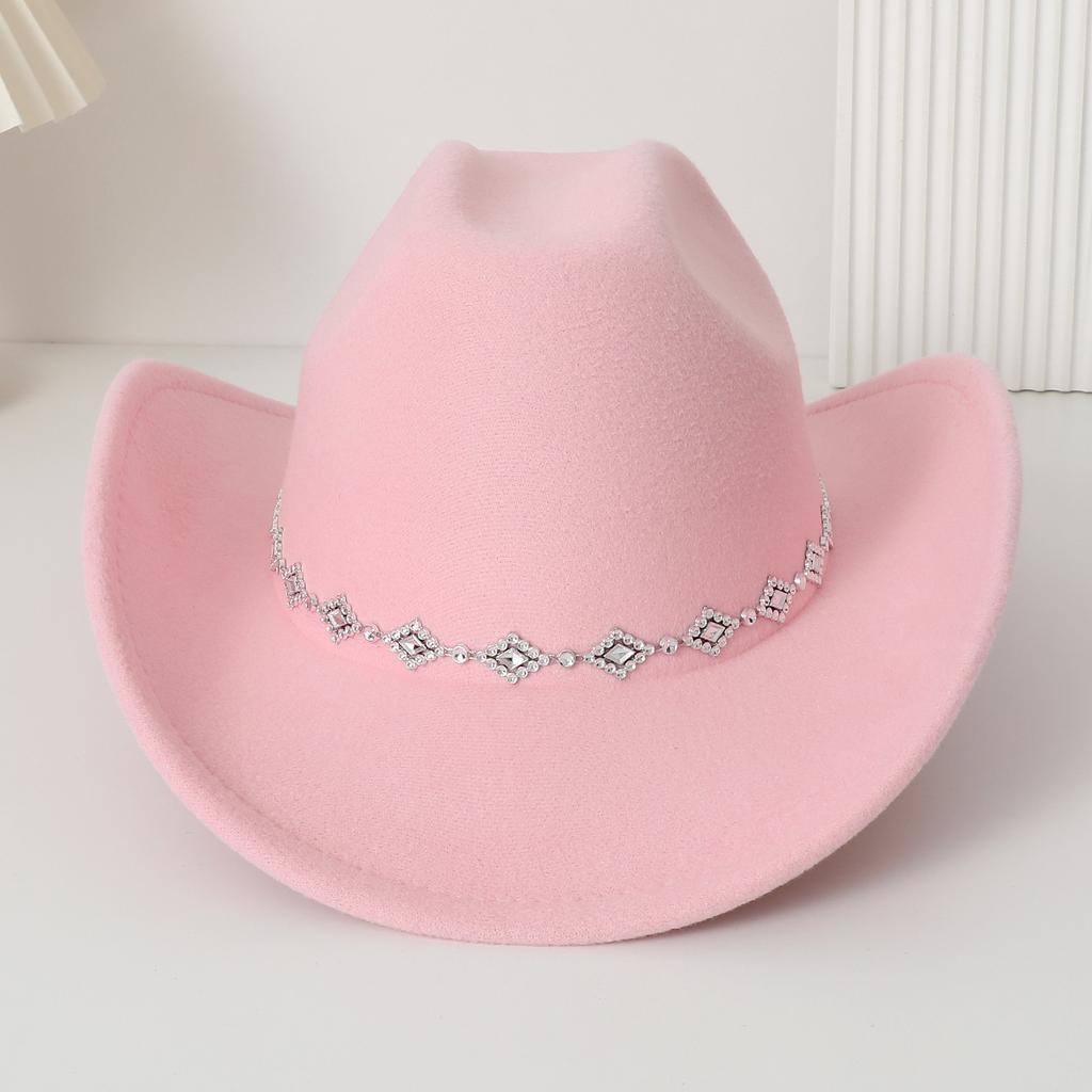 European and American rhombus sequined western cowboy top hat men's and women's casual top hat jazz hat