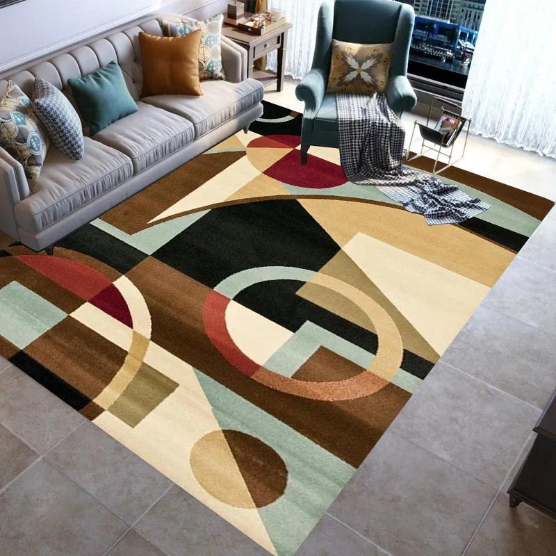 Fashionable Stylish Geometric Lines Washable Modern 3D Printing Carpet Mat Living Room Bedroom Toilets Rugs Area Rug