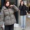 New Waist Hooded Winter Fashion Cotton Jacket Short Thickened Warm Versatile Bread Cotton Jacket