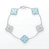 New Arrival Four-leaf Clover Bracelet Natural Mother-of-pearl Agate Accessible Luxury Women's Bracelet