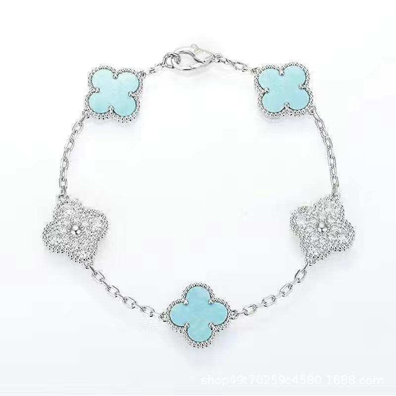 New Arrival Four-leaf Clover Bracelet Natural Mother-of-pearl Agate Accessible Luxury Women's Bracelet