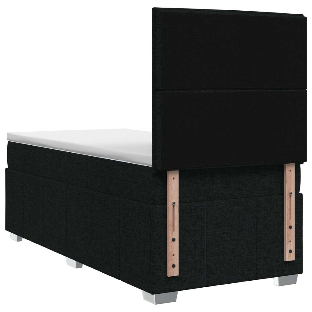 LED Boxspring Bed with Mattress Black 80 X 200 Cm Fabric