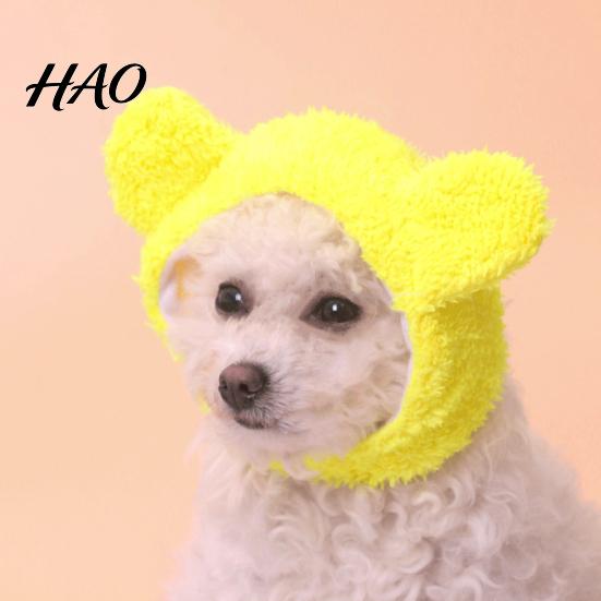 Cat Headwear Pet Headgear Cartoon Shape Super Soft Fastener Tape Non-Fading Ultra-Thick Dress Up Hat Polar Fleece Dog Winter Warm Decor Supplies Puppy