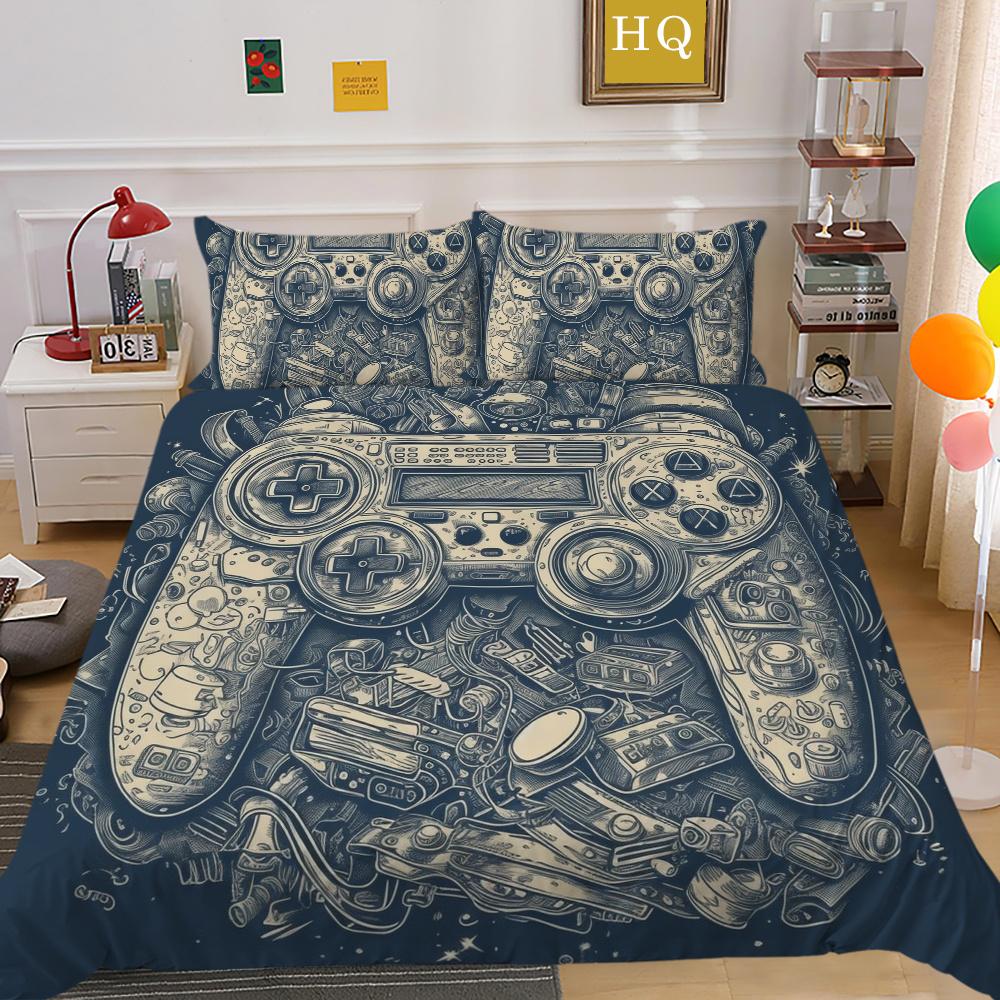 Bedding Cover Set with Pillowcase Home Bedclothes Game Console High Quality Duvet Cover Set Full Queen Size Bed Sets