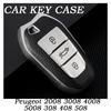 New Luxury Car Key Case Cover For Peugeot 2008 3008 4008 5008 308 408 508 Keychain