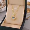 Korean Style Heart Necklace for Women - Light Luxury Clavicle Chain with Zirconium and Colored Crystal Pendant