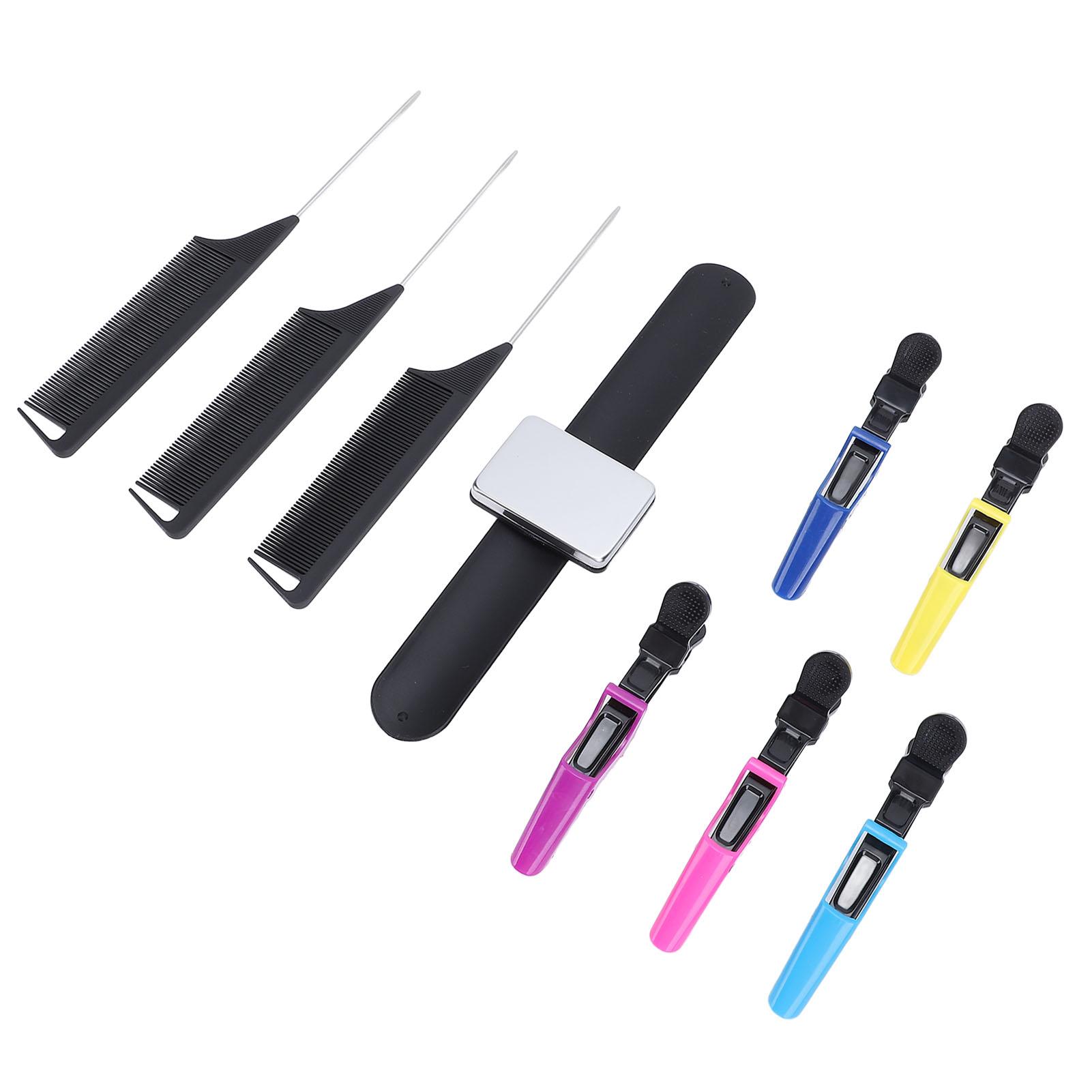 

Магнитный браслет для укладки волос с зажимами для укладки из кожи аллигатора, расческой для укладки волос в форме хвостика