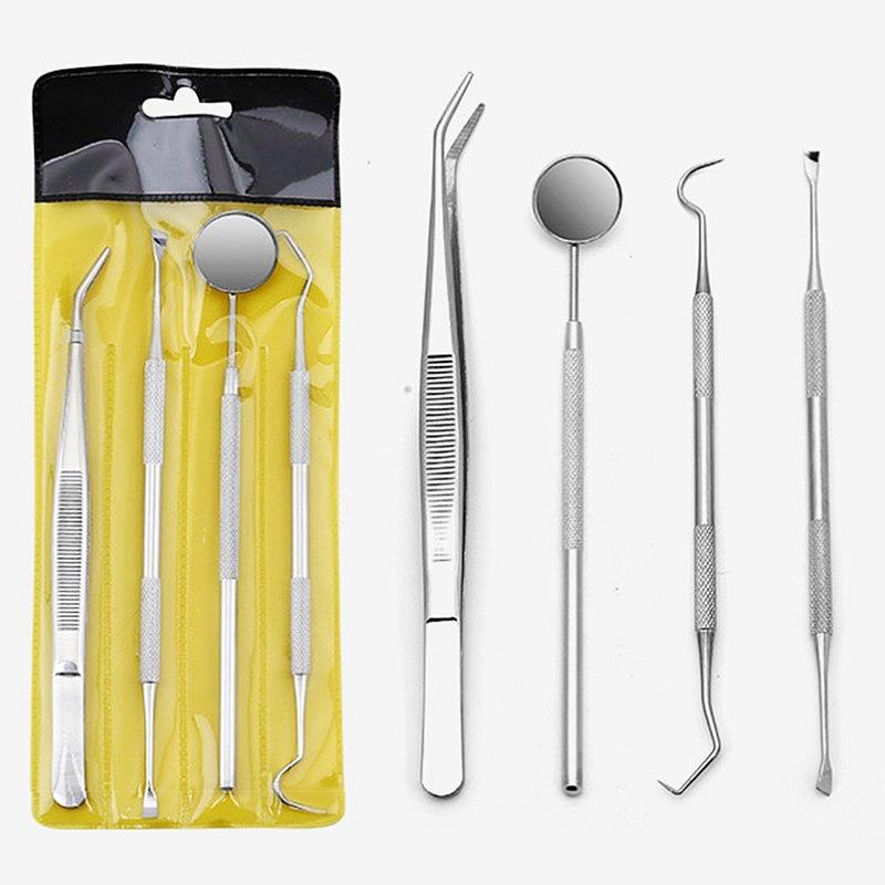 Teeth Plaque Tartar Remover Kit 3-6Pcs Professional Stainless Steel Dental Cleaning Tools for Home Use