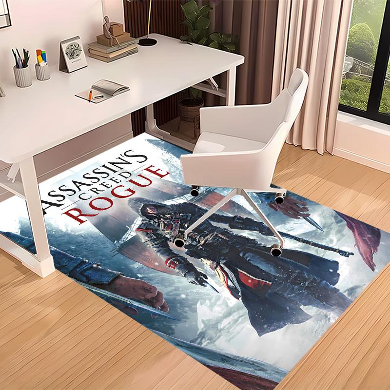 A-Assassin's Creed Bedruckter Saugfähiger Waschbarer Teppich, Rutschfeste Badezimmerteppiche, Küchenteppiche, Yogamatte, Eingangsbereich Wohnzimmer, Camping-Picknickteppiche