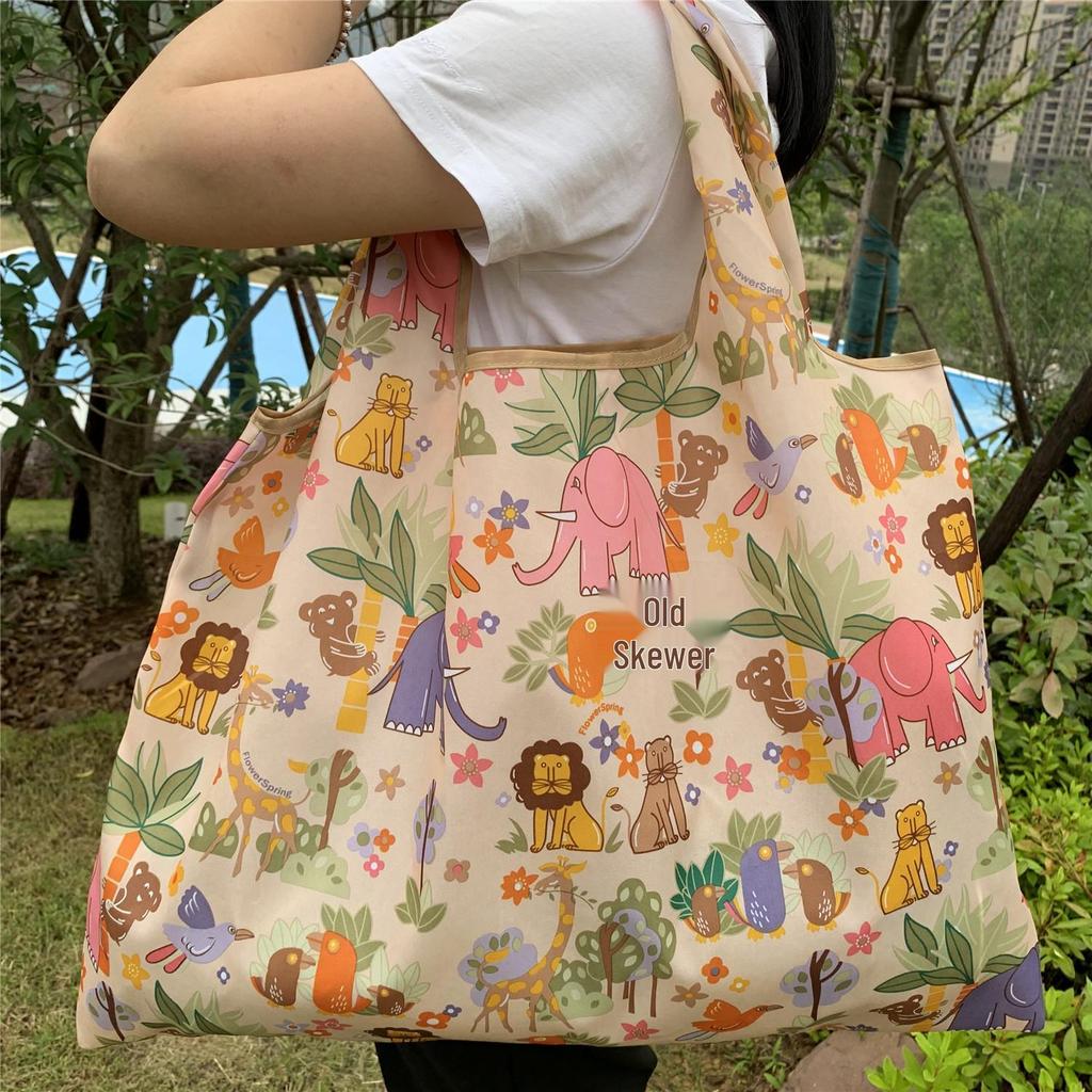 Eco-Friendly Foldable Korean Style Portable Shopping Bag - Medium Size Handbag