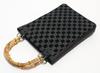 Hasegawa Shingen Bamboo with Inden Made in Japan Bag, Handles, Style, Men's, (Checkered Pattern)