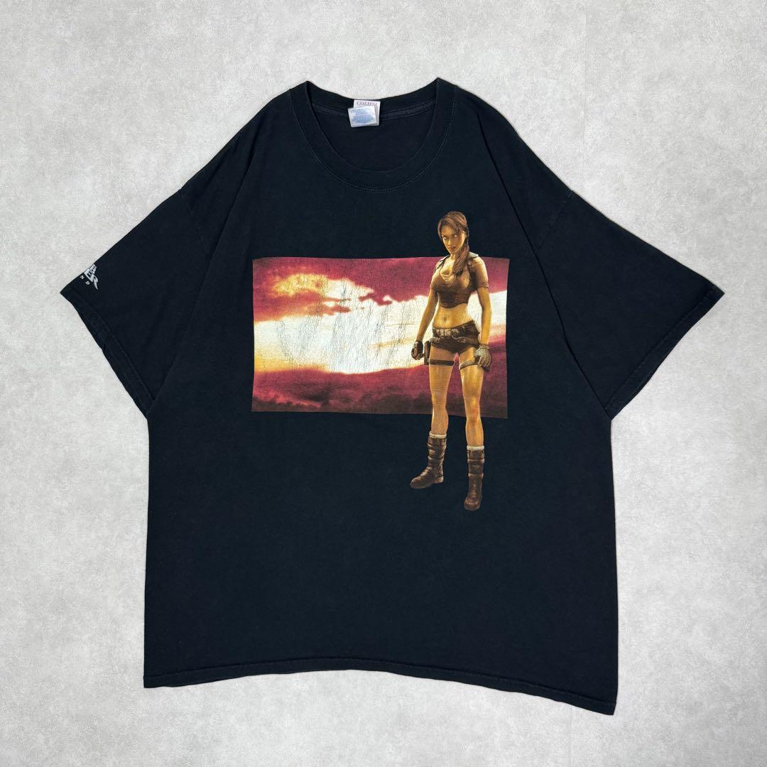 

[USED] Vintage 00s Tomb Raider short-sleeved shirt, game, anime, black, part 3