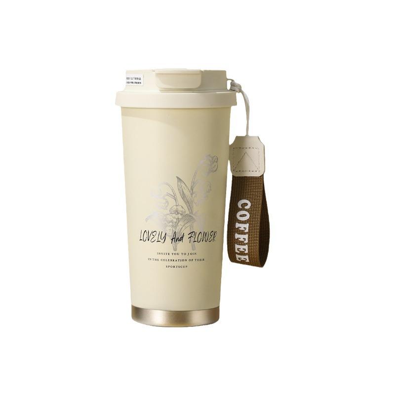 Lanlinghua 316 Stainless Steel Vacuum Insulated Outdoor Coffee Mug with Rope