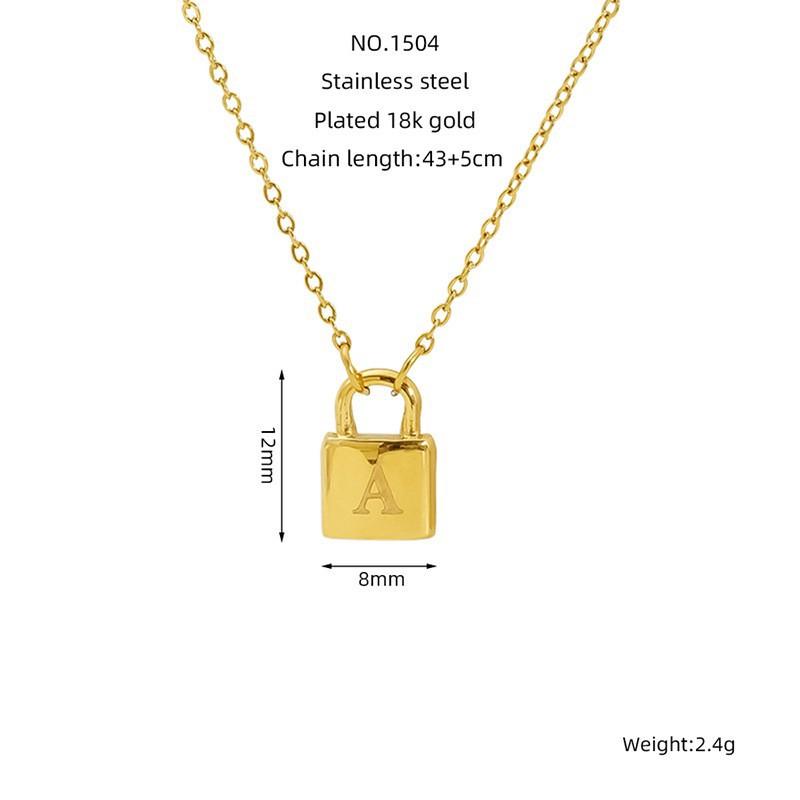 

2026 Non-fading Lock Letter Necklace Women s Light Luxury Collarbone Chain European and American Fashion Pendant Jewelry 43+5CM