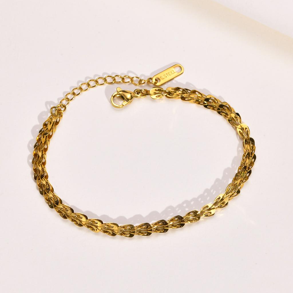 Stainless Steel Sparkling Chain Bracelet Women, Adjustable Fashion Jewelry Wedding Party