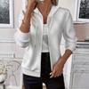 Women's Fashionable Solid Color Hooded Long Sleeved Pocket Loose Zipper Sports Shirt Jacket