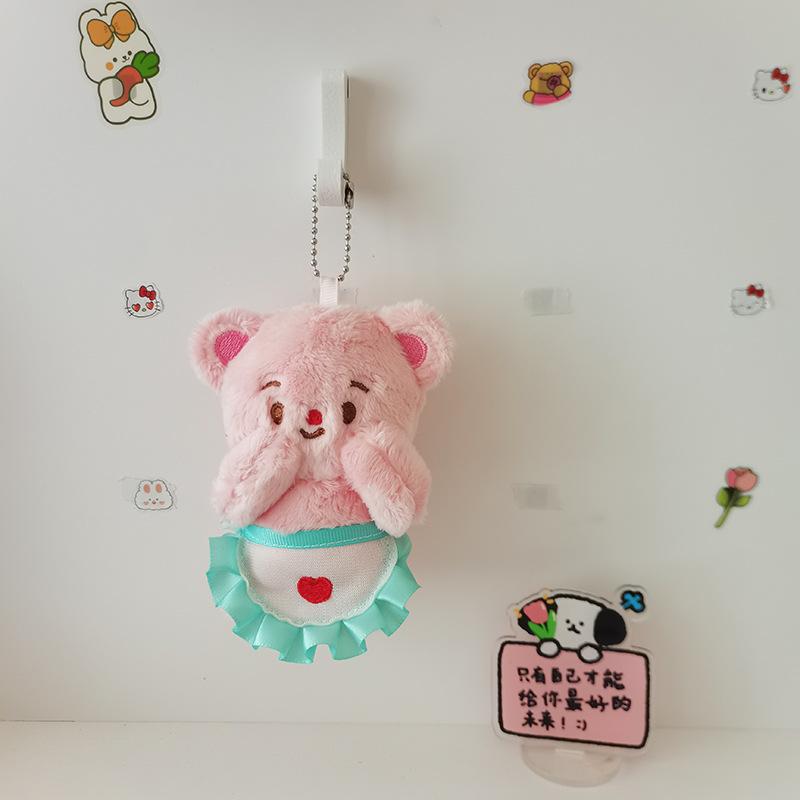 Cute Cute Swimming Circle Butter Bear Pendant Cartoon Plush Toy Bear Doll Bag Hanging Keychain Doll