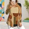 Women Plus Size Keyhole Ring Neck Long Sleeve Printed T Shirt Pink Grey White
