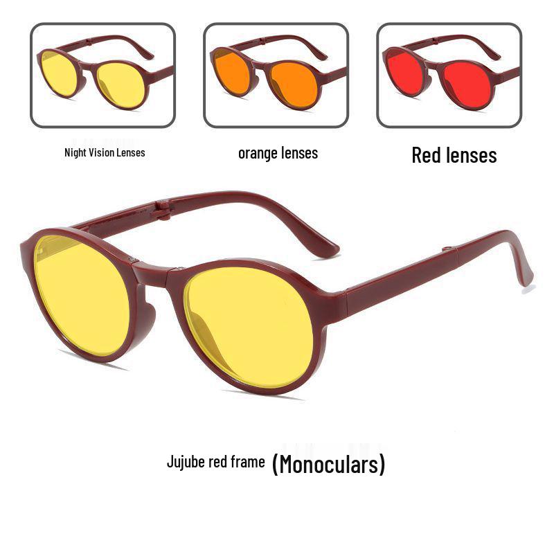 Portable Night Vision Anti-Blue Light Glasses for Men and Women - Folding Spring Leg Design, Ideal for Mobile, Computer, and Gaming Use.