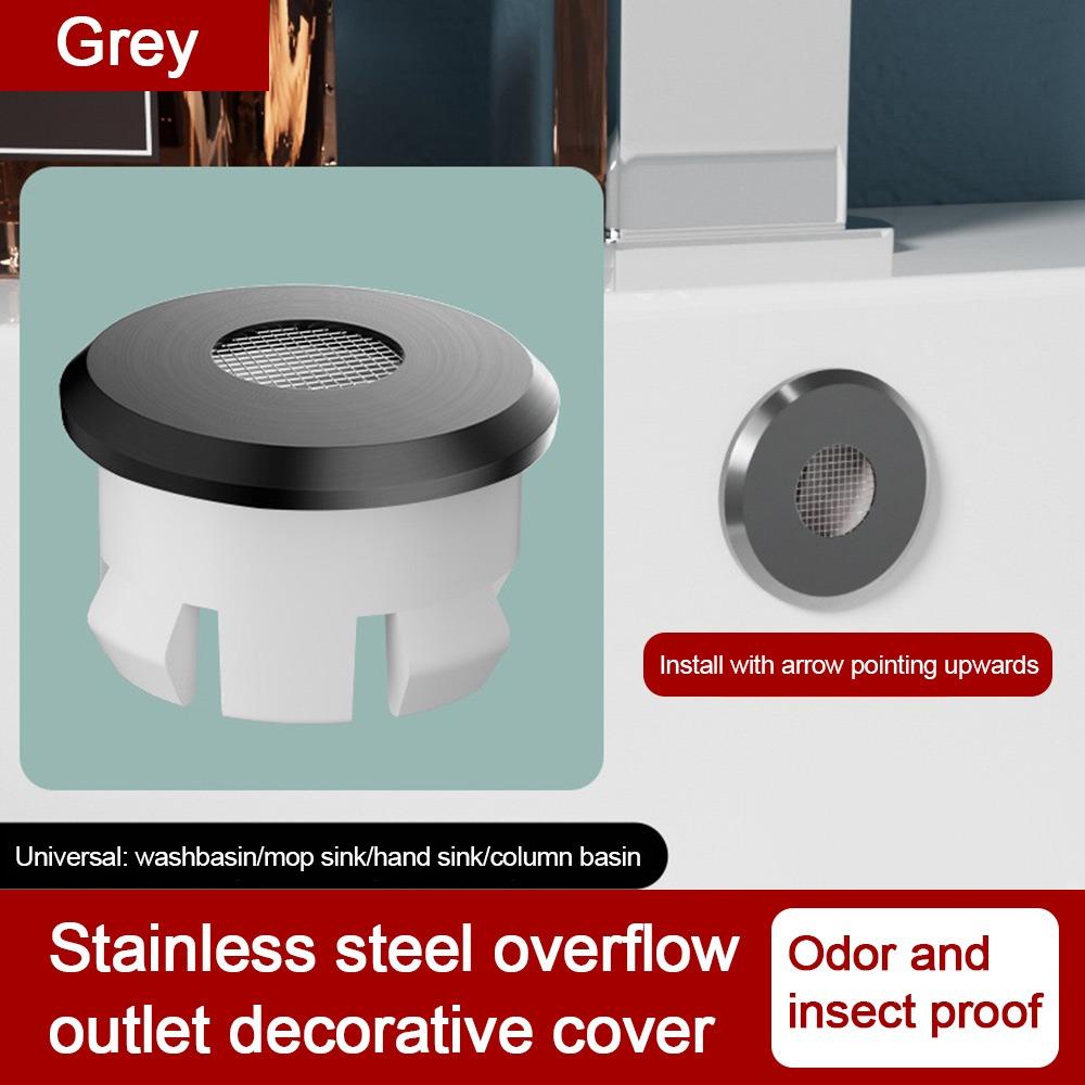 Stainless Steel Sink Overflow Covers Round Sink Hole Cover Kitchen Bathroom Supplies