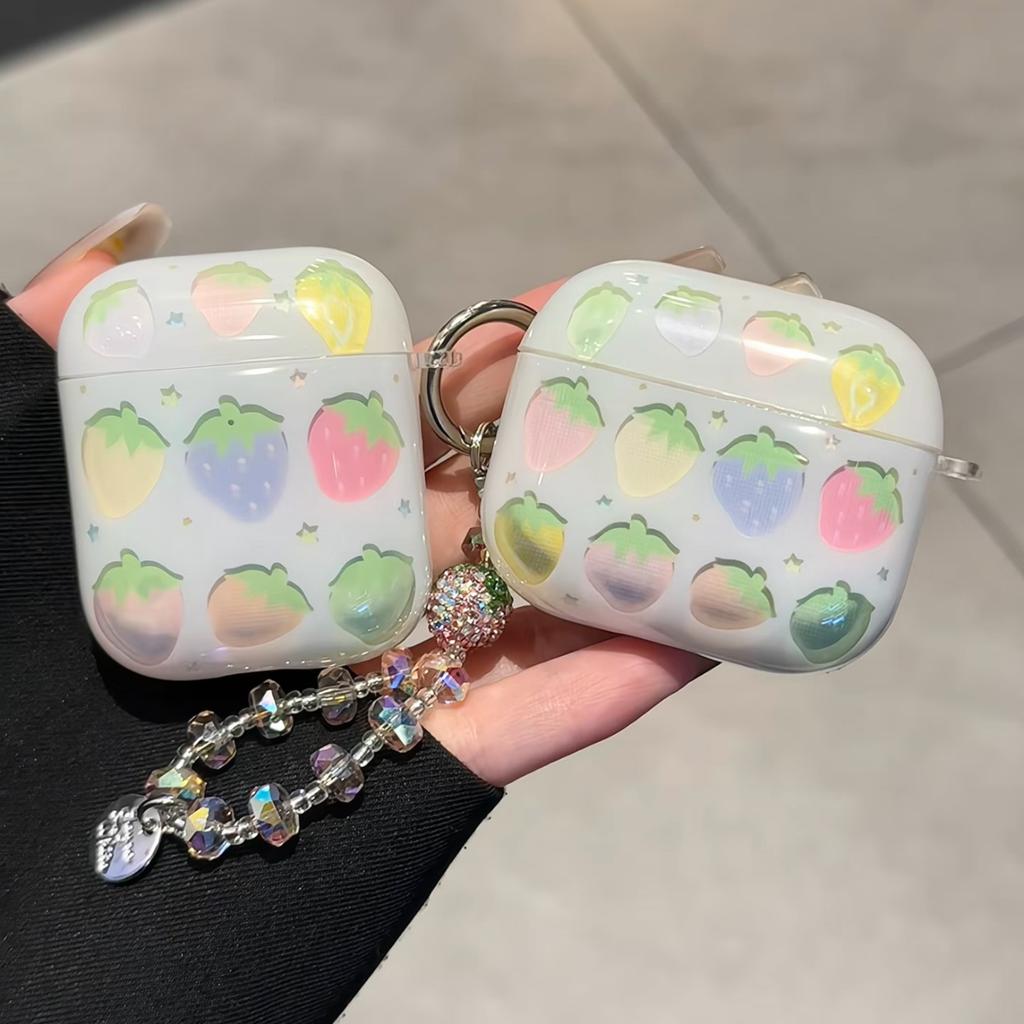 ins wind hollow strawberry suitable for airpodspro1 generation earphone cover Apple Bluetooth protective case 1/1 soft silicone