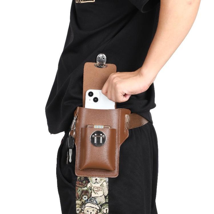 Outdoor Convenient Worksite Mobile Phone Bag Wearable Belt Waist Bag Large Capacity Multi-Functional Key Cigarette Storage Bag