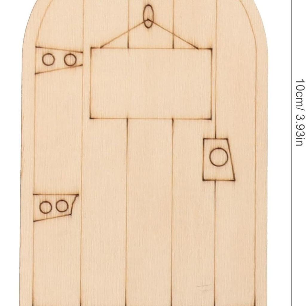 10pcs Fairy Door Miniature Wooden Garden Doors Windows Unfinished Window Mini House DIY Craft for Wall Home Party Decoration
