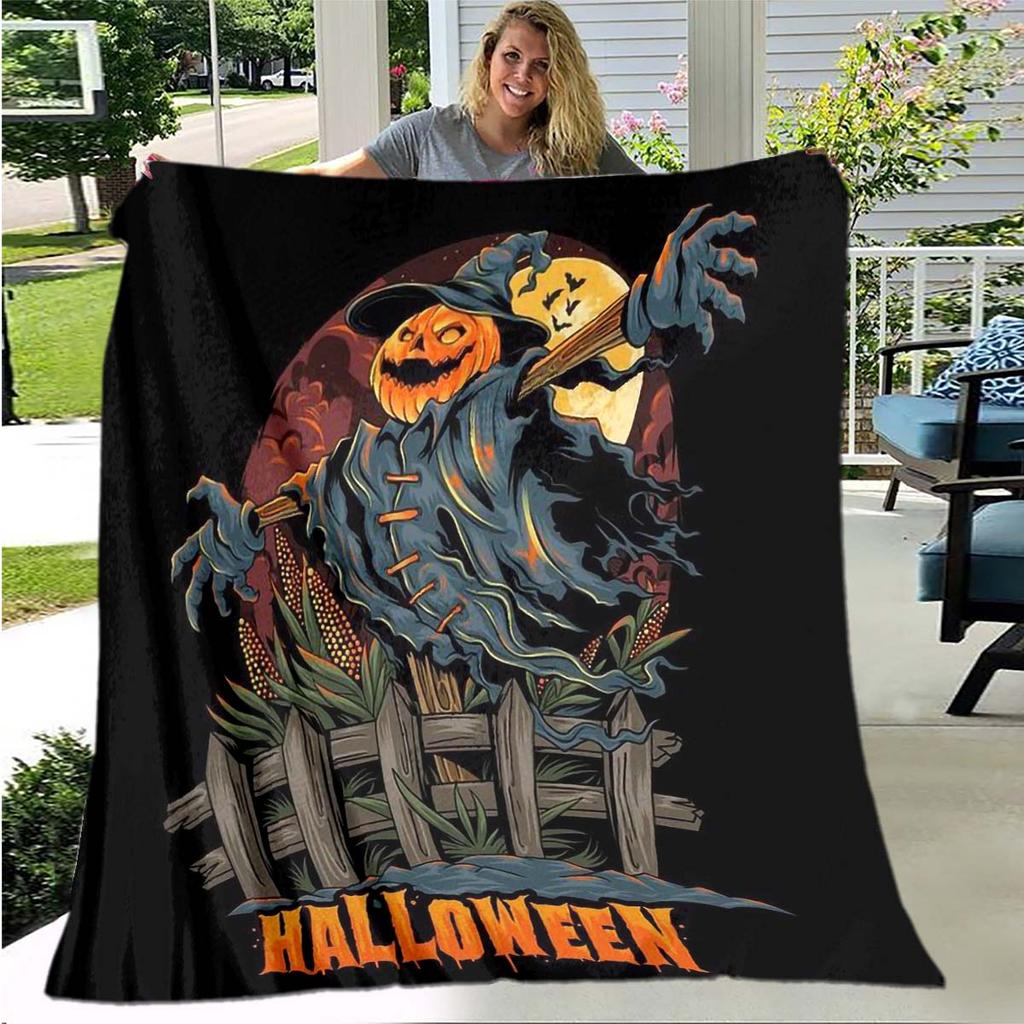 Halloween Horror Kürbis Filme Decke Sofa Decken für Betten Super Weich Warm Deckenbezug Flanell Überwurfdecke