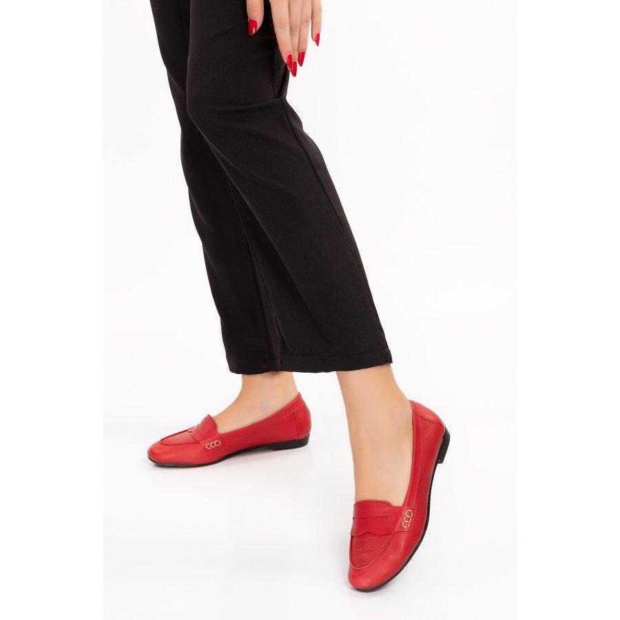 Mocassins plats décontractés en cuir véritable pour femmes