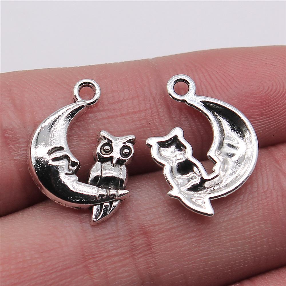 20pcs Owl Charms Antique Silver Color Owl Charms Pendants For Bracelets Small Owl Charms Making Jewelry