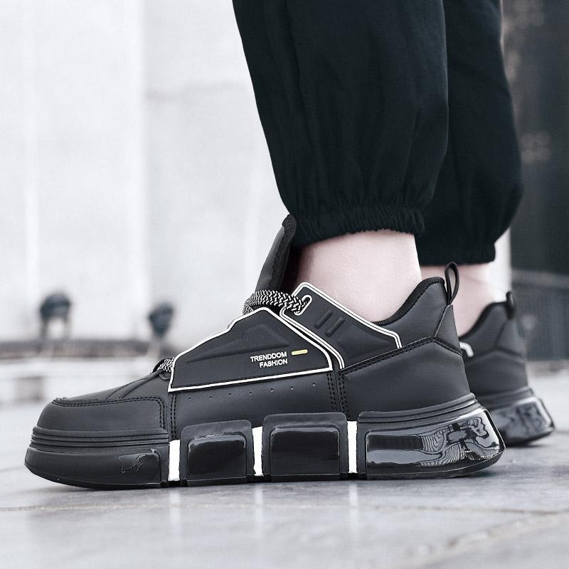 Original Orange Platform Sneakers Men Hot Trendy Leather Men's Leather Sneakers Casual Street Designer Skateboard Shoes For Men