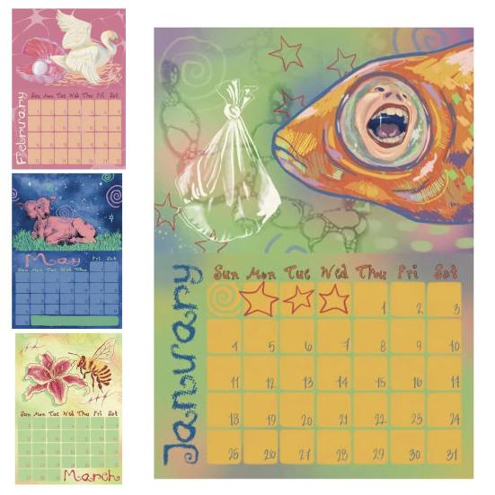 2026 Wandkalender Spiralbindung Januar bis Dezember 12 Monate Monatsplaner Zuhause Büro Künstlerische Illustration Kalender