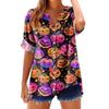 Women's Fashionable, Casual, Comfortable, Loose-Fitting Halloween Print Top
