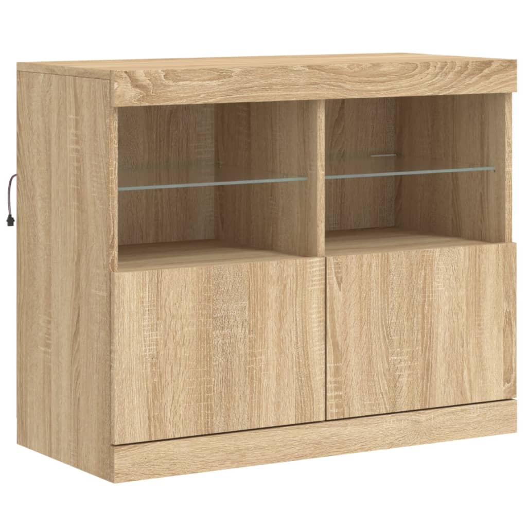 Vidaxl Szafka Z Oświetleniem Led, Dąb Sonoma, 81X37X67 Cm
