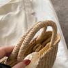 Frauen Rattan Eimer handgemachte gewebte Stroh Tasche neue Stil Band Umhängetaschen