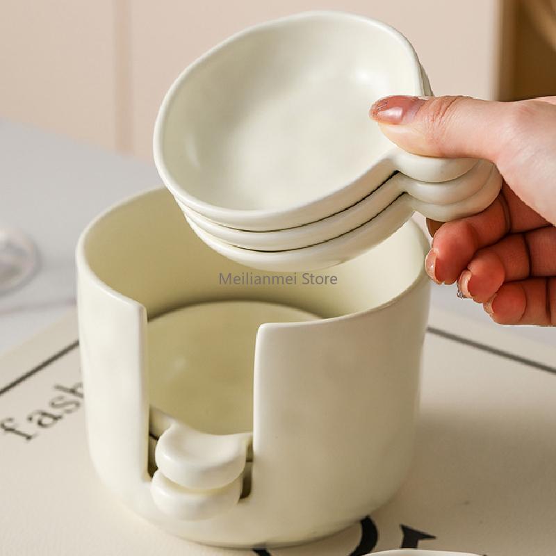 Rundes Gewürzschälchen-Set Unregelmäßiges Aufbewahrungsschälchen-Set Nordisch Hot Pot Saucen-Dip-Schälchen Essigschälchen Küchensauce Honigspender