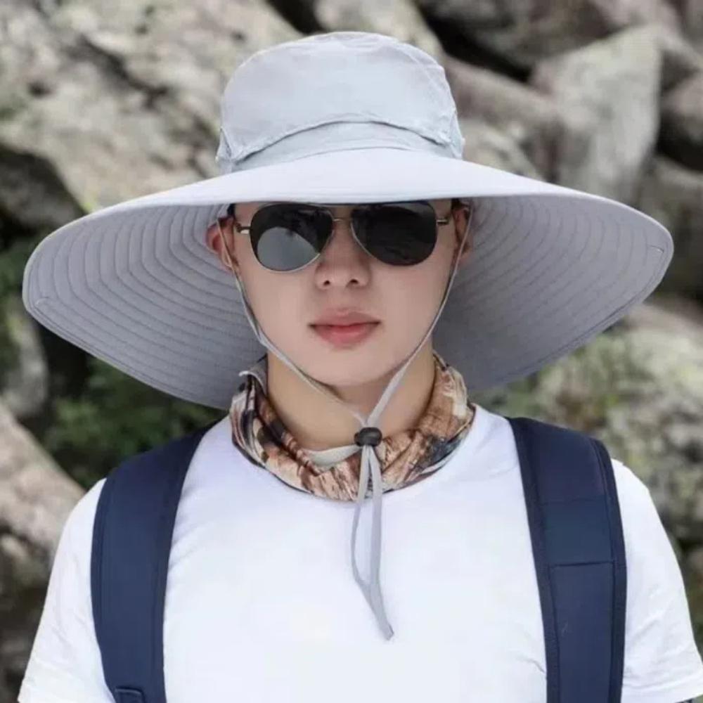 Detachable Hat Top Large Brim Sun Hat Foldable Sun Protection Hat Sports Fisherman Hat  Man