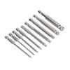 9pcs 75mm Magnetic Screwdriver Bit Set Ball Head 14 Inch Hex Shank Hex Screwdriver Drill Bit Set