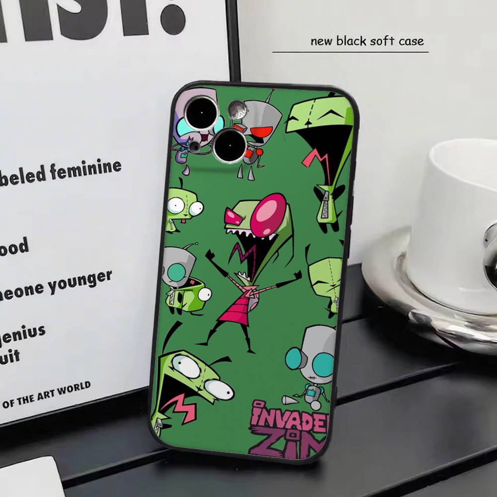 i-Invader Zim cartoon For Iphone 17 Air 16 Pro Max 15 14 13 Full Cover Anti-Shock MagSafe Cover